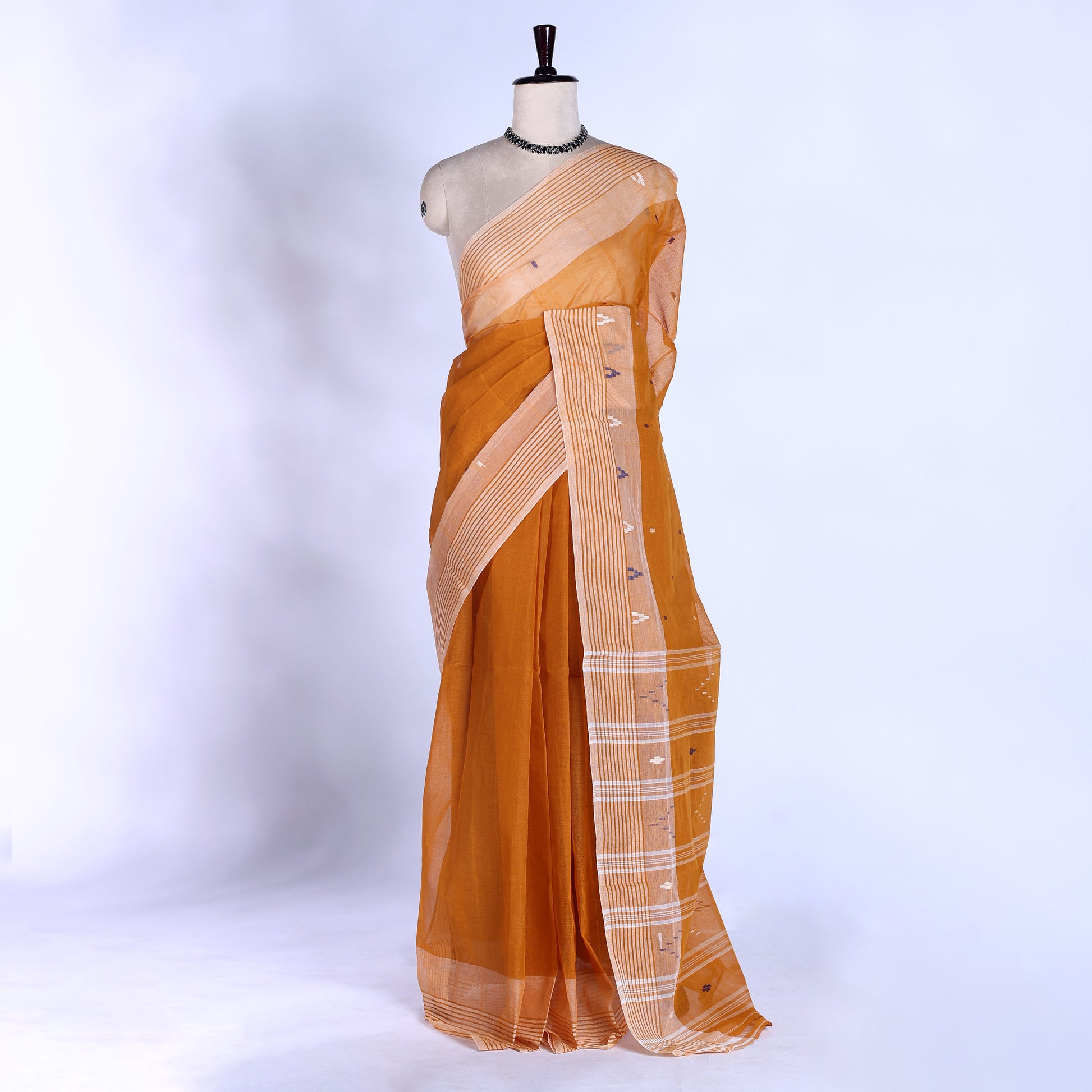 Brown Bengal Cotton Saree For Women | Daily Office Wear Summer Collection | Jeyachandran - Full View