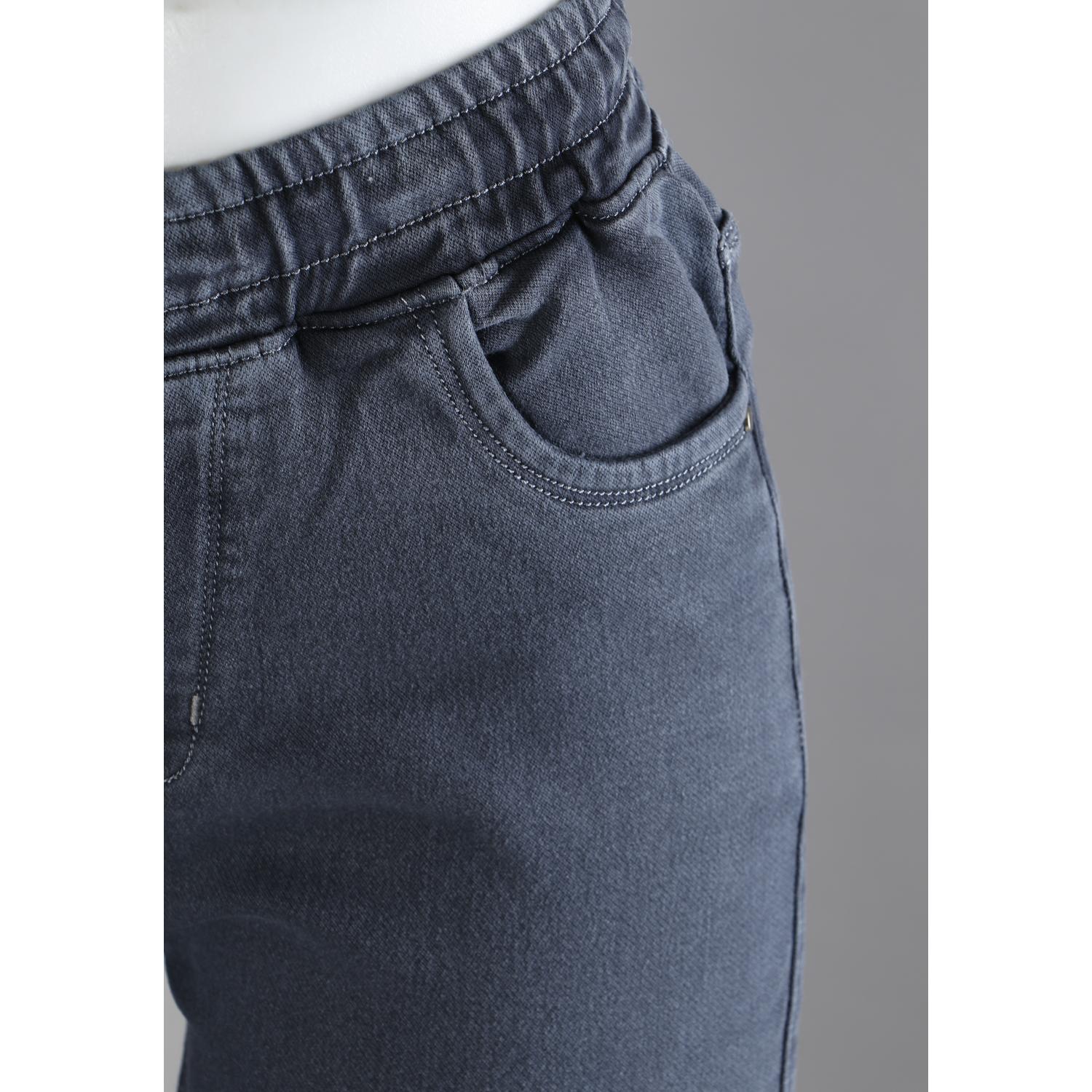 Buy Women Grey Mom Fit Cargo Jeans
