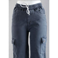 Shop Women Grey Mom Fit Cargo Jeans Online
