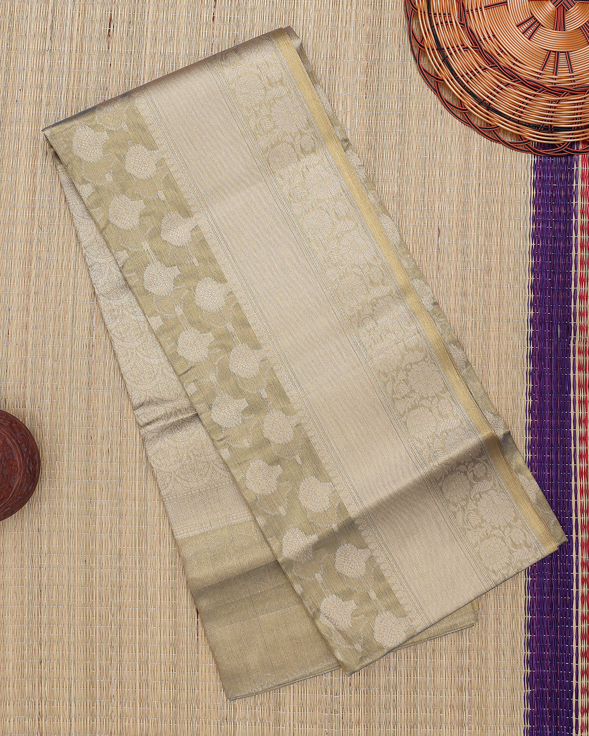 Gold Colour Tissue Saree