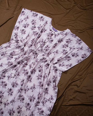 Purple Colour Printed Kaftan Model Night Suit