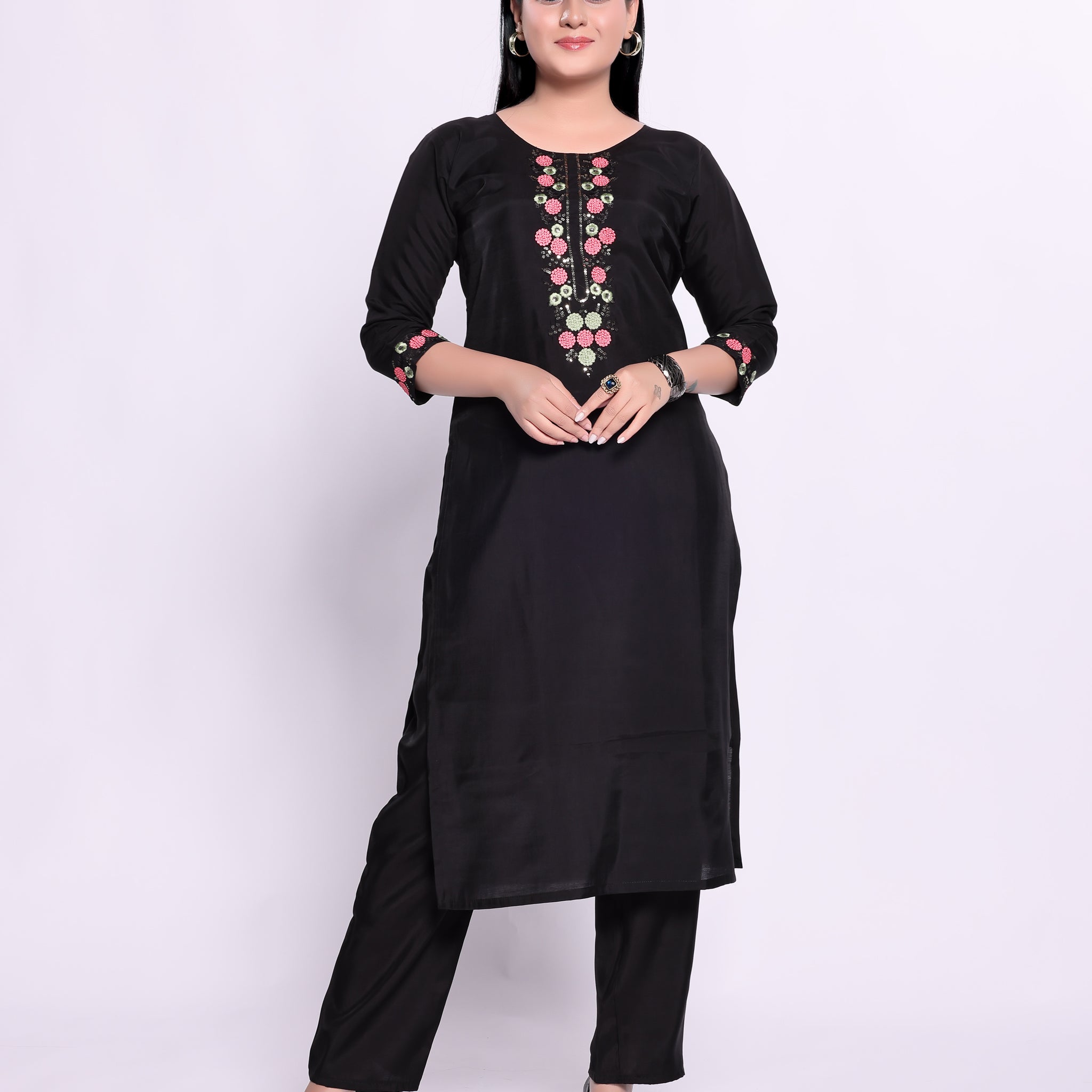 Black Colour Top & Palazzo Set