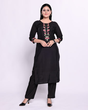 Black Colour Top & Palazzo Set
