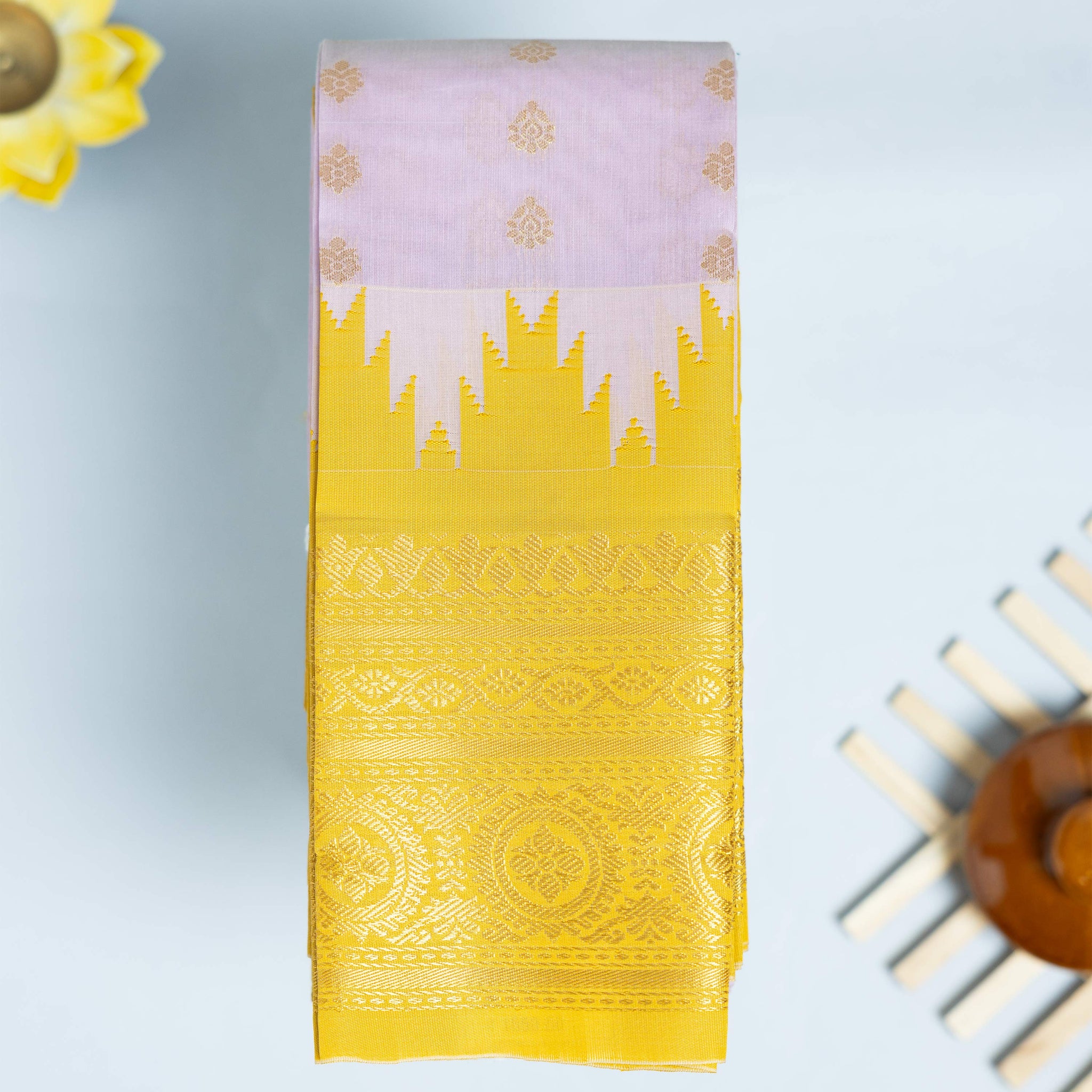 Lavender Color Elampillai Silk Cotton Sarees