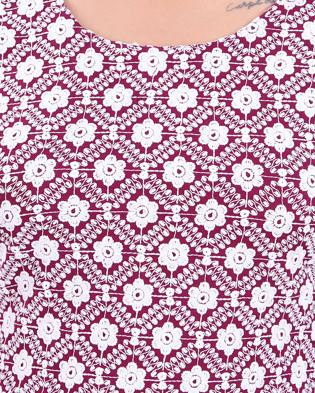 Women's Printed Cotton Blend Straight Kurta - Purple