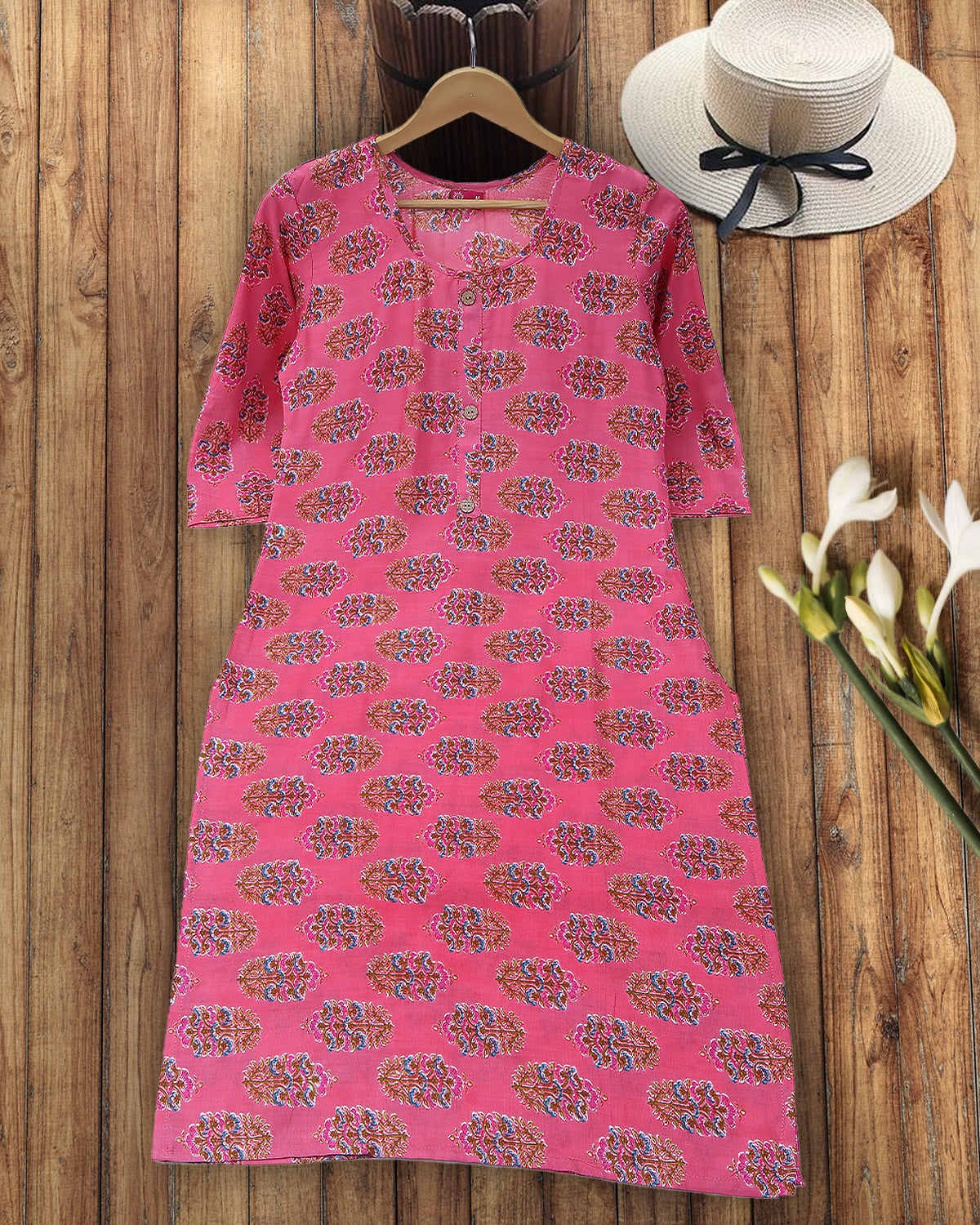 Pink Colour Top & Palazzo Set