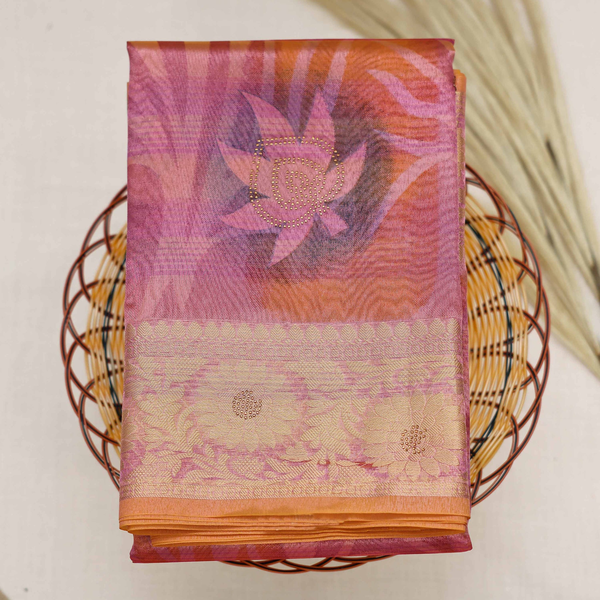 Multi Color Printed Tissue Saree