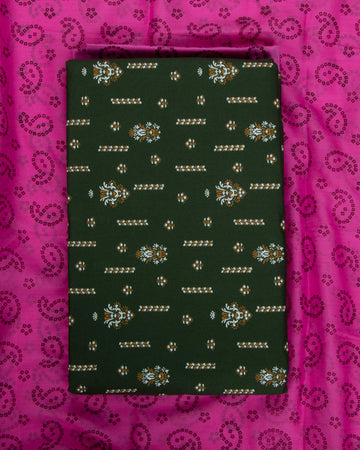 Green Colour Unstitched Salwar Material