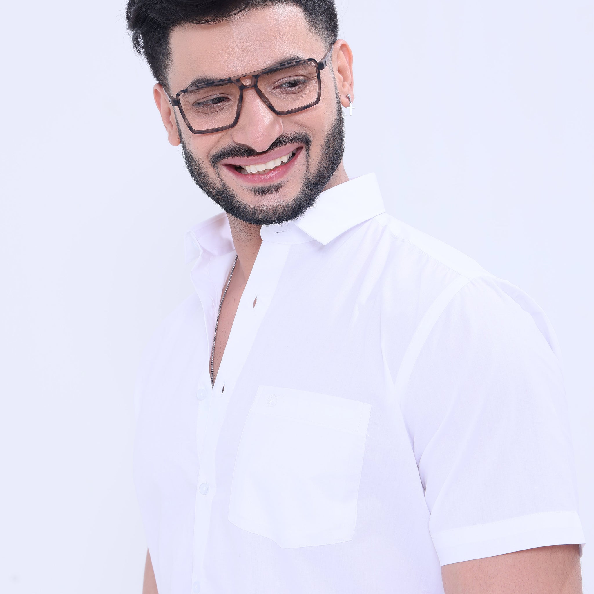 White Half Sleeve Shirt