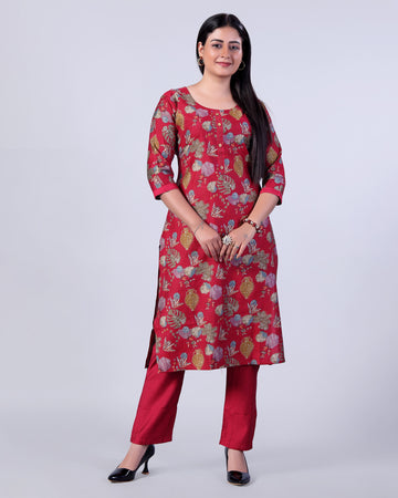 Red Colour Top & Palazzo Set