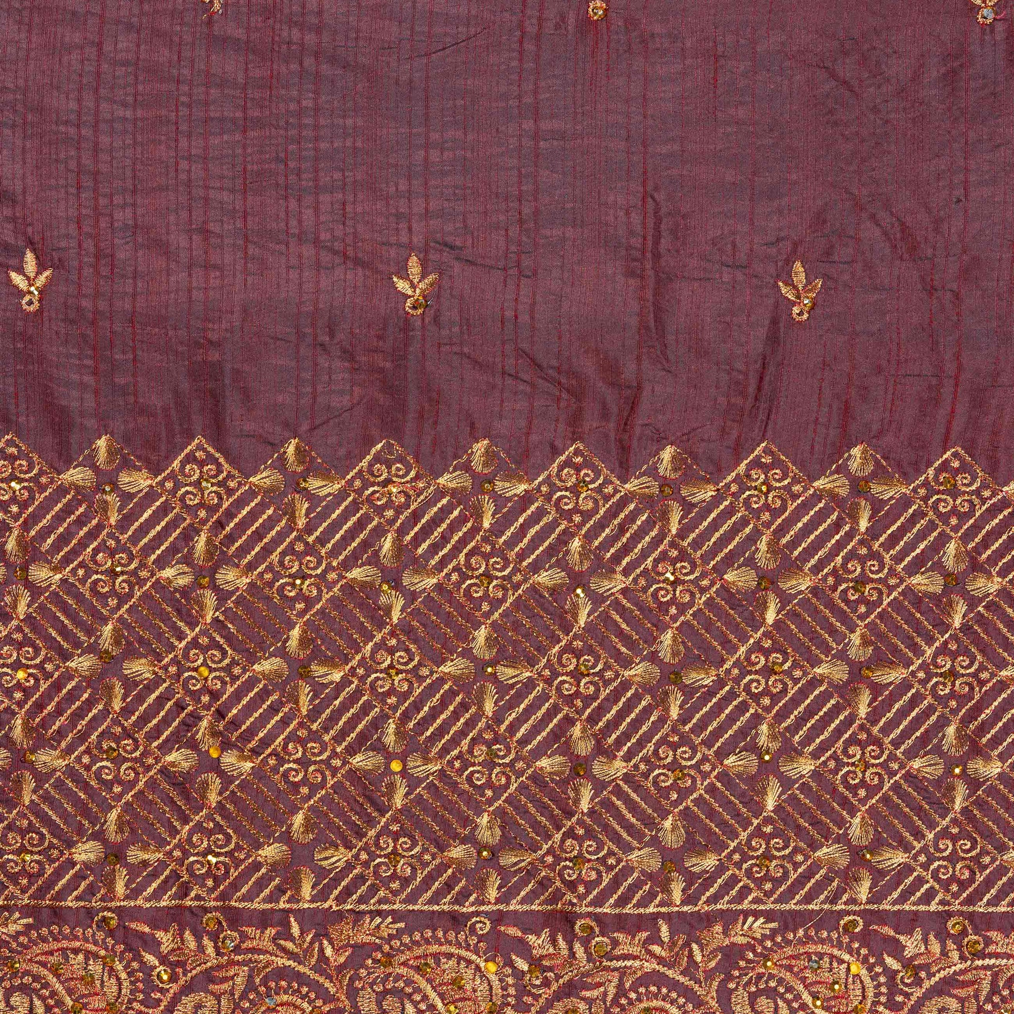Maroon Embroidered Unstitched Blouse Material