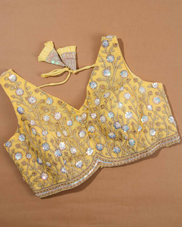 Yellow Colour Readymade Blouse