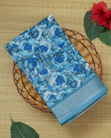 Blue Colour Cotton Saree