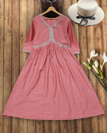 Onion Pink Colour Readymade Salwar Set