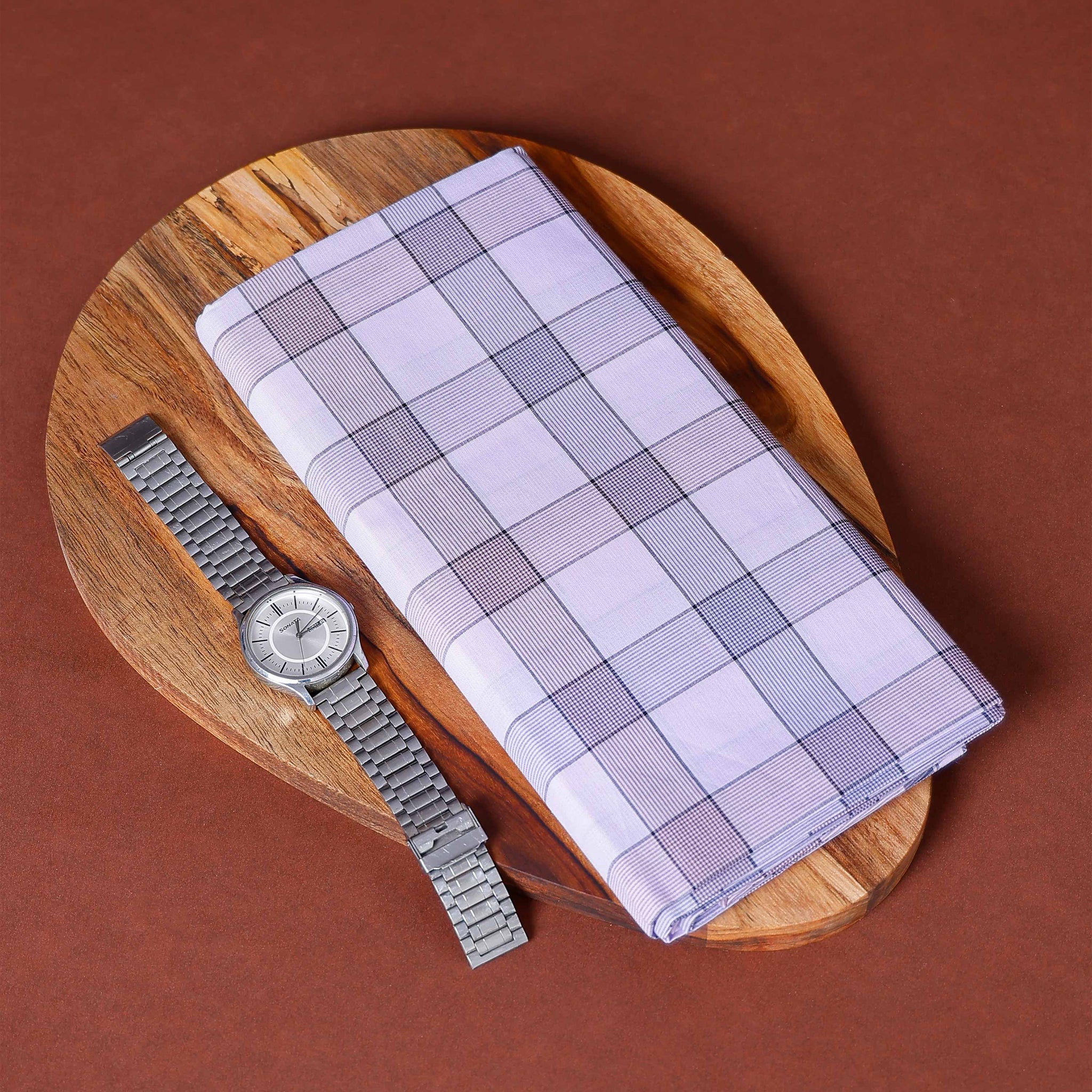 Nandu Brand Men's Premium Cotton Checked Lungi Stitched - White