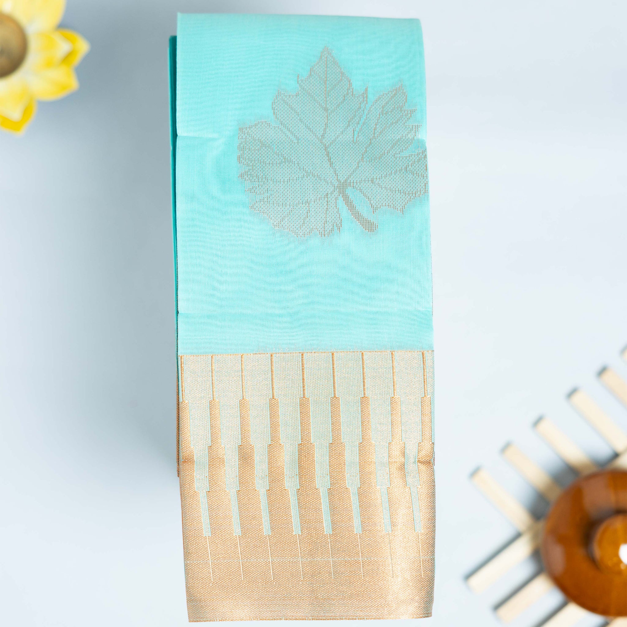Aqua Color Elampillai Silk Cotton Sarees