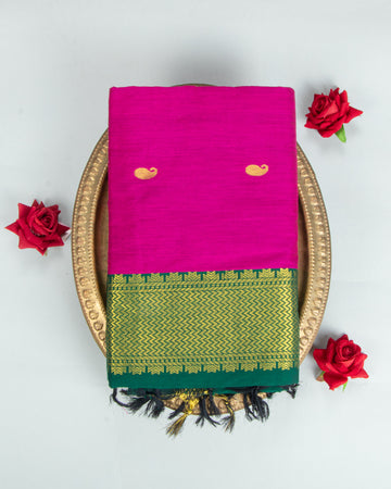 Pink Colour Kalyani Cotton Saree
