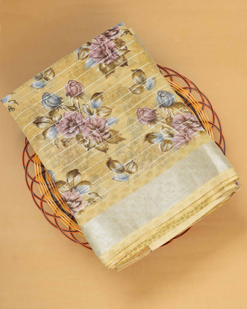 Yellow Colour Cotton Saree