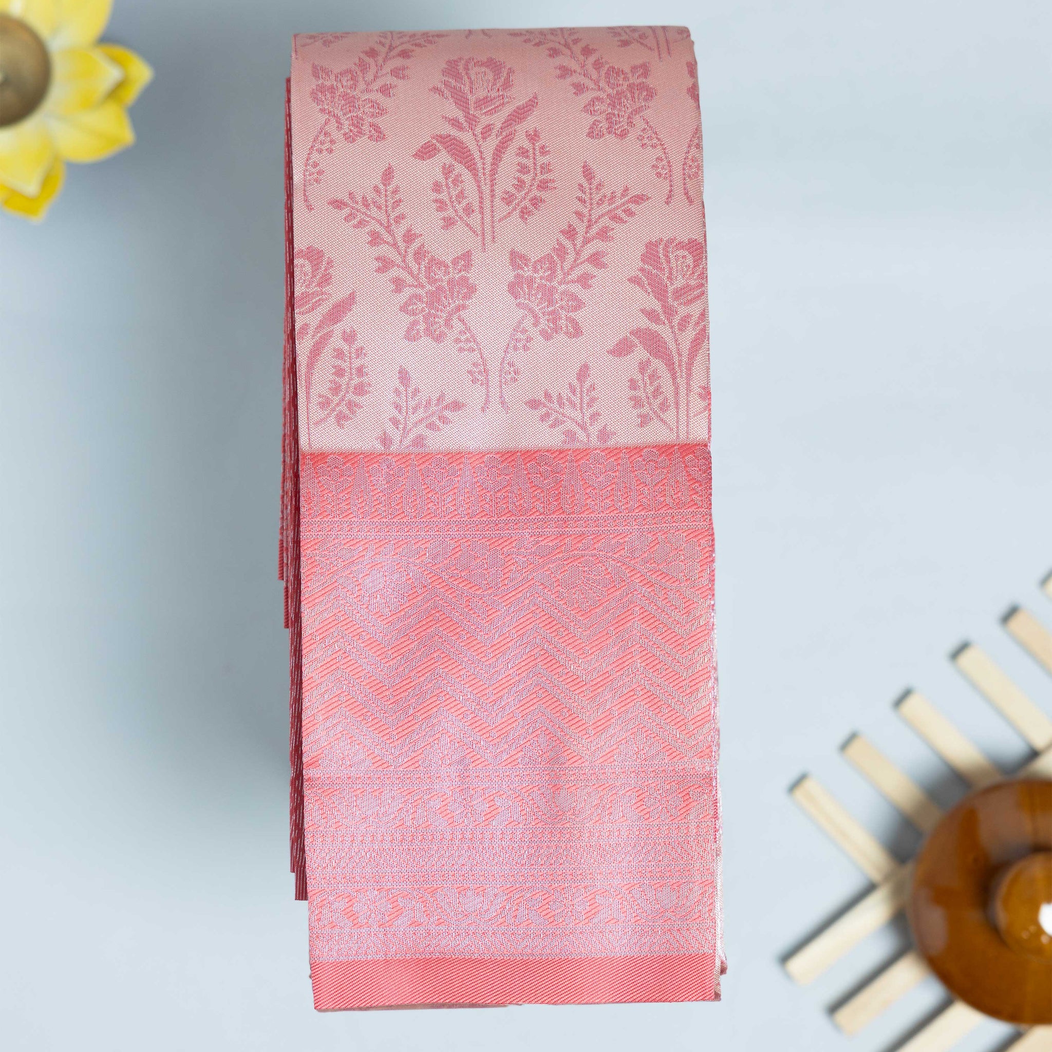 Peach Color Elampillai Silk Cotton Sarees