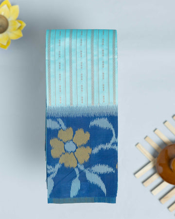 Sky Blue Color Elampillai Silk Cotton Sarees