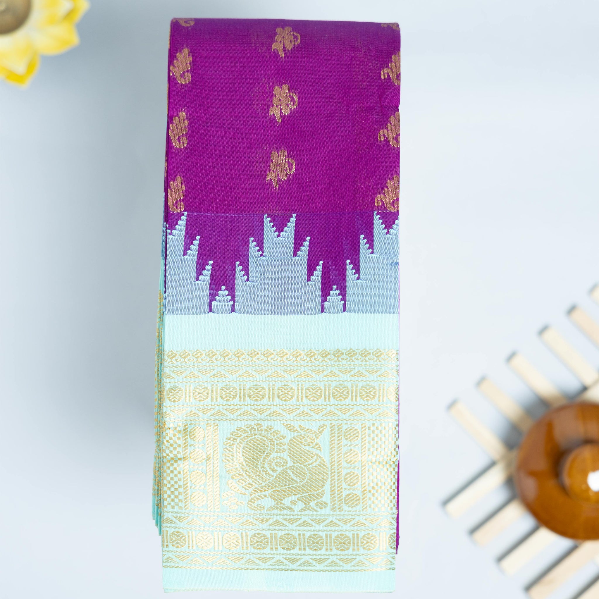 Purple Color Elampillai Silk Cotton Sarees