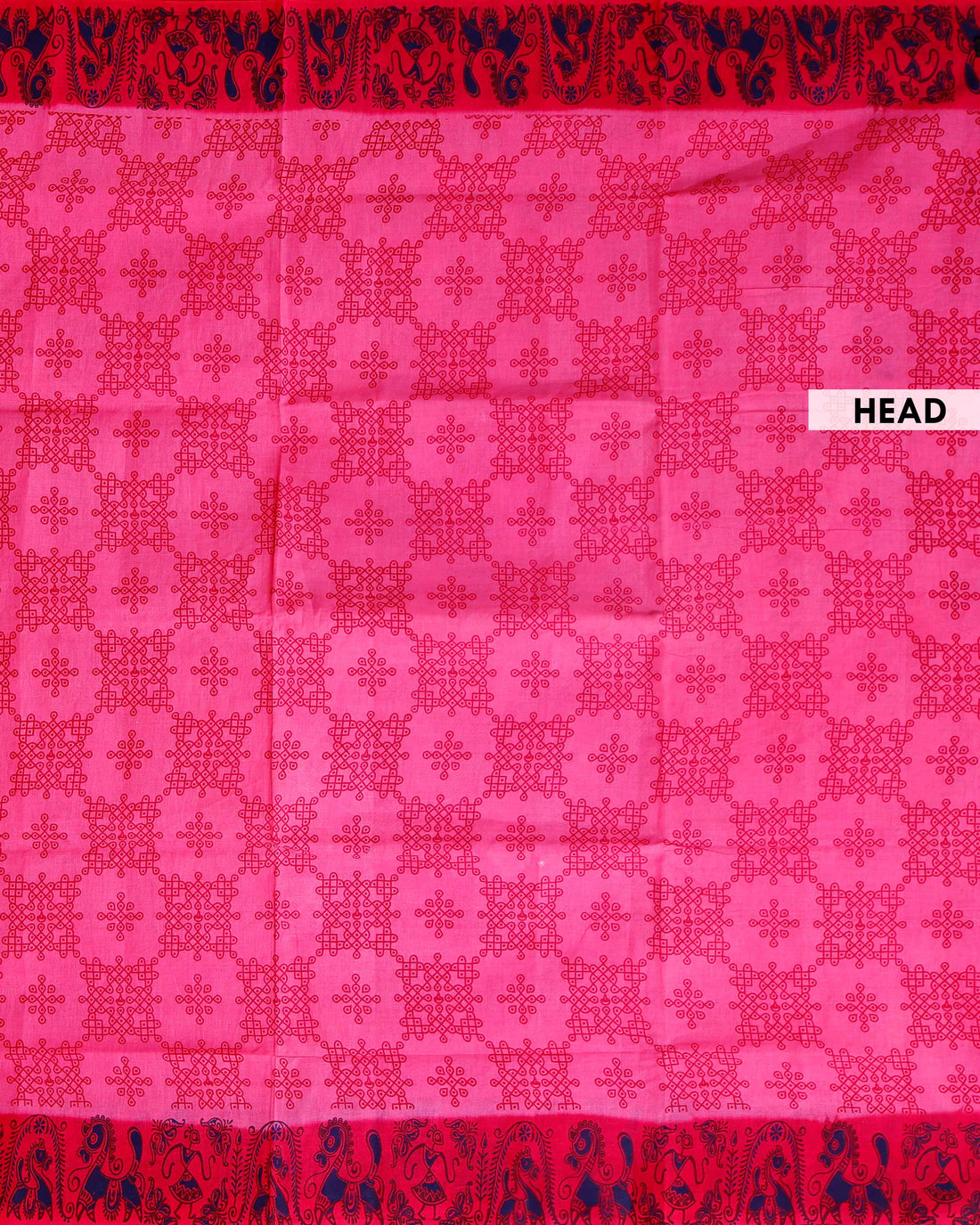 Elegant Sungudi Cotton Saree with Traditional Pattern Design - Pink