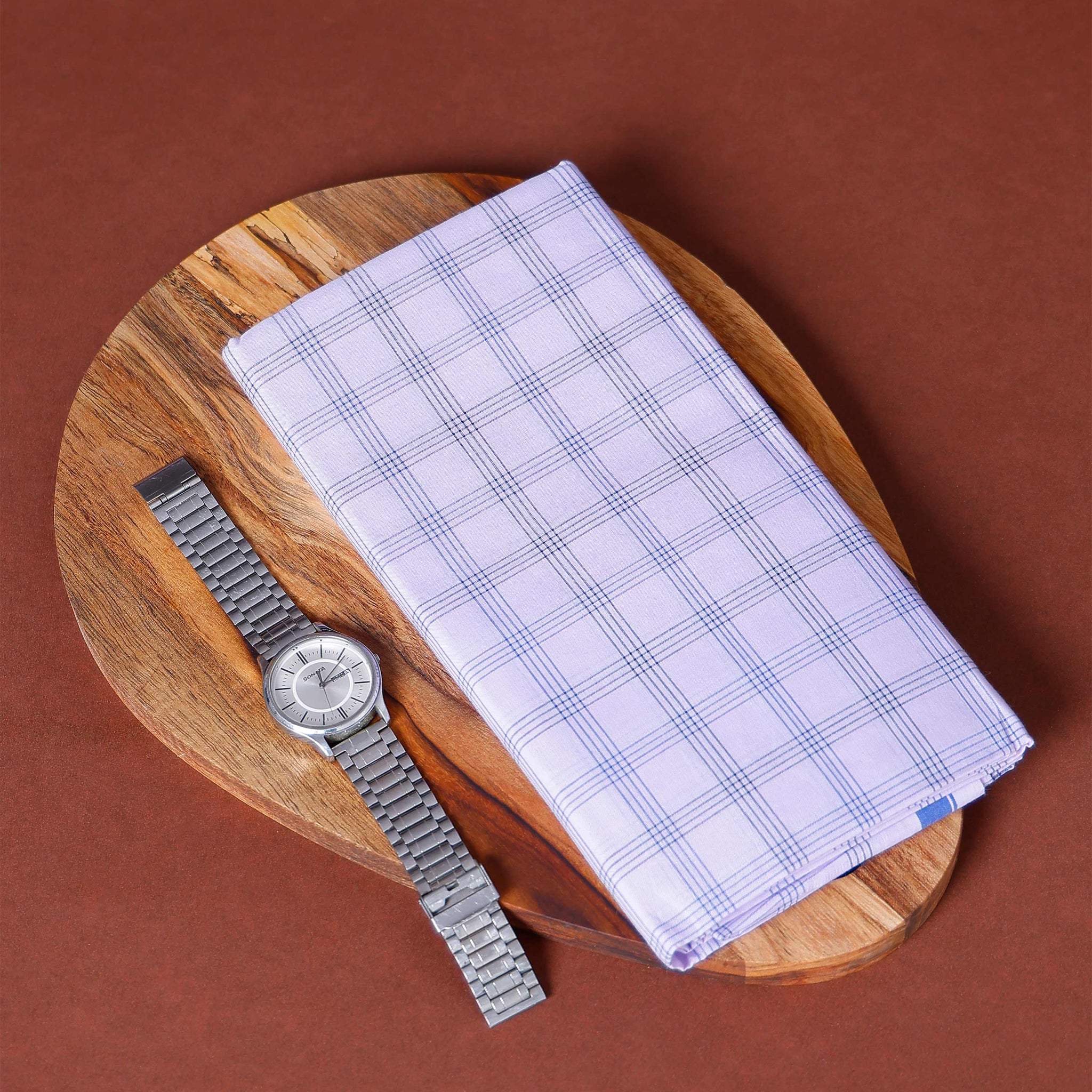 Nandu Brand Men's Premium Cotton Checked Lungi Stitched - White