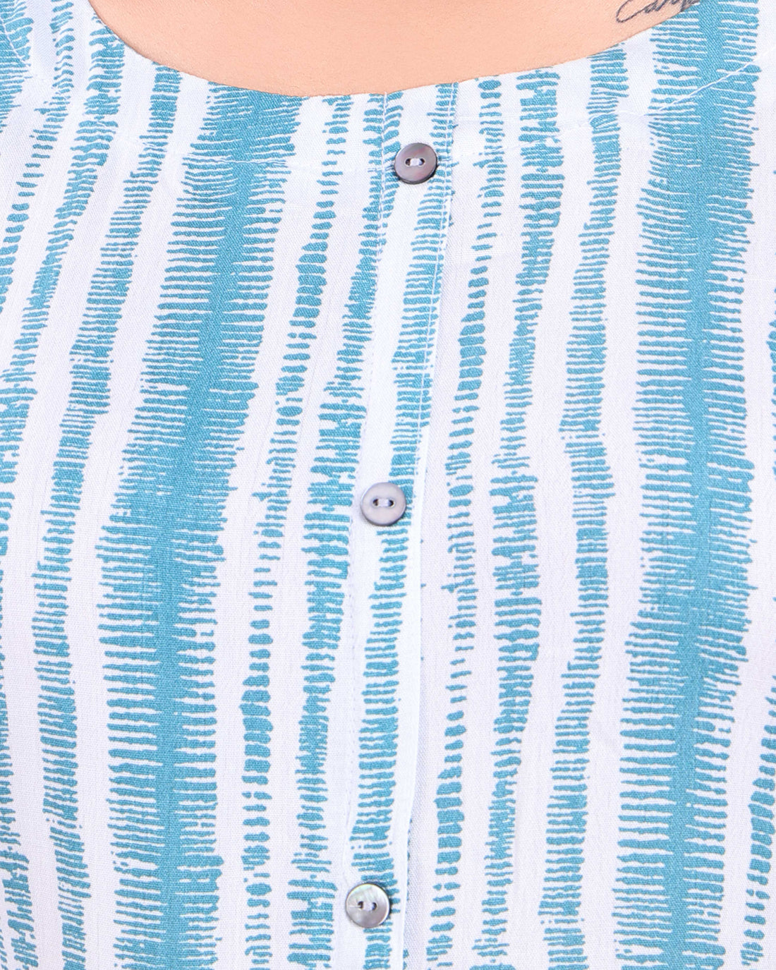 Women's Striped Straight Kurta - Blue