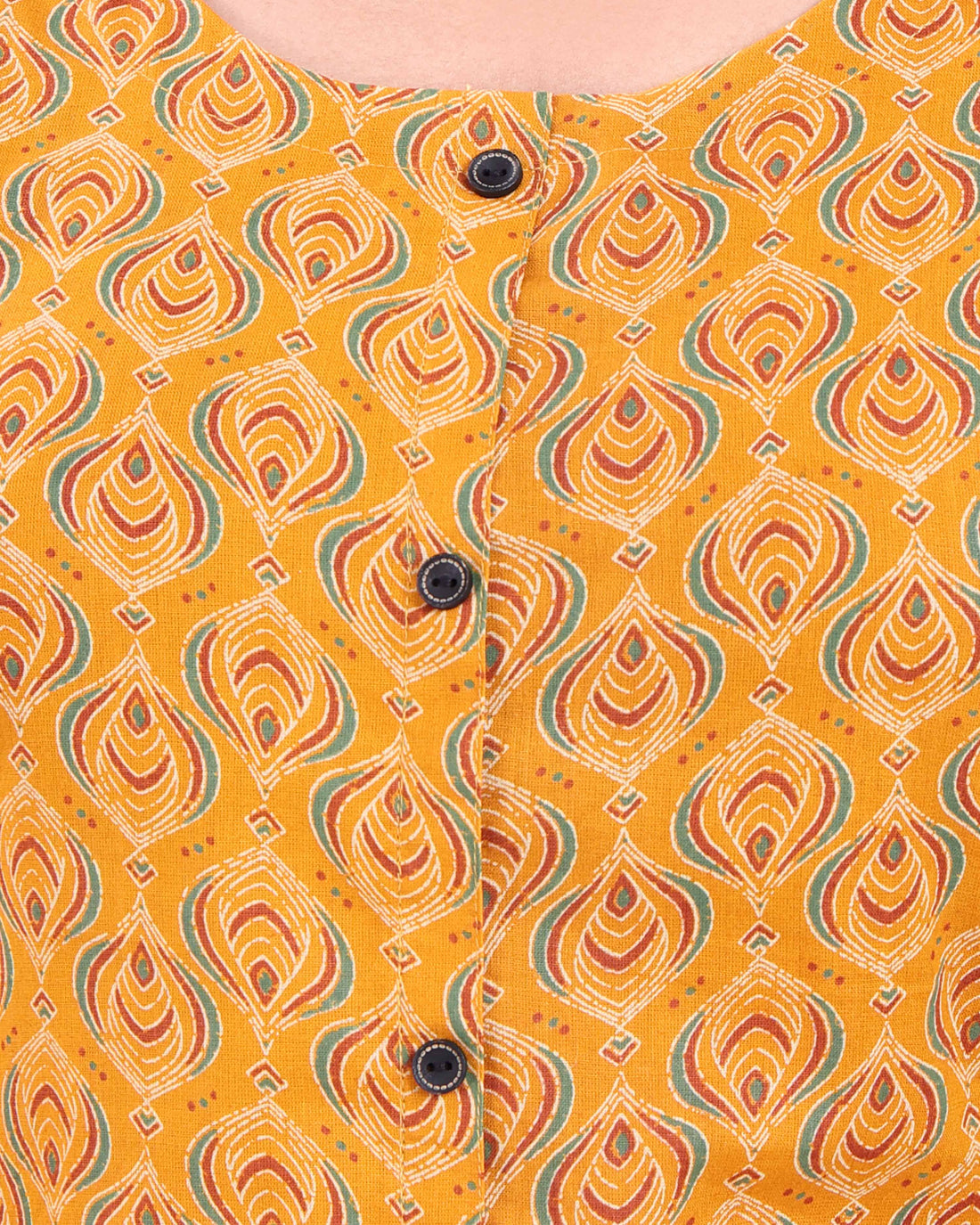 Women's Geometric Print Straight Kurta - Yellow