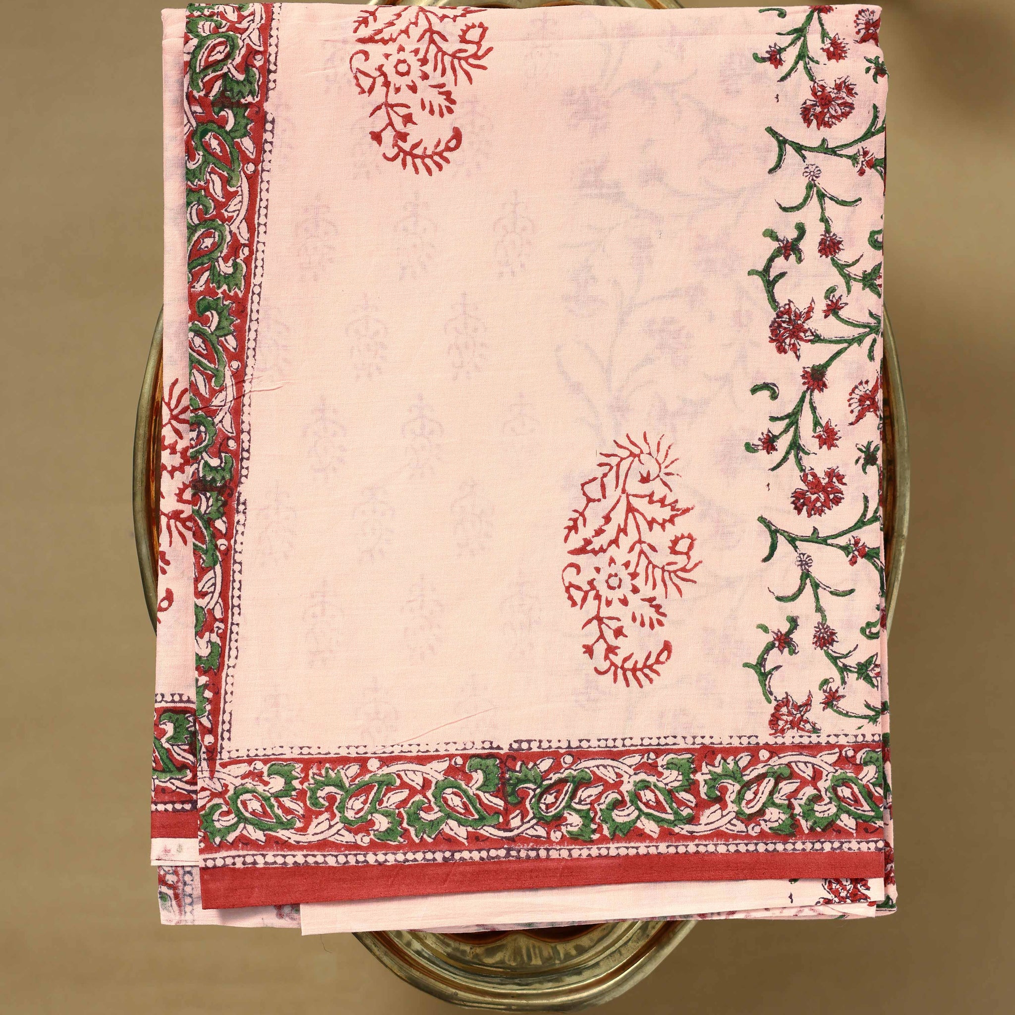 Light Peach Colour Mul Mul Cotton Saree