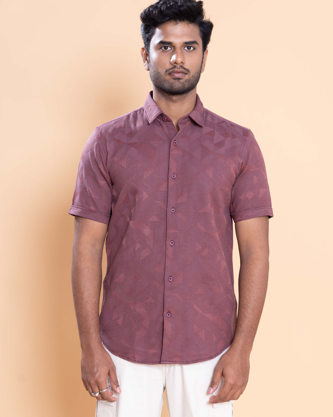 Nativebull Men Solid Half Sleeve Cotton Shirt