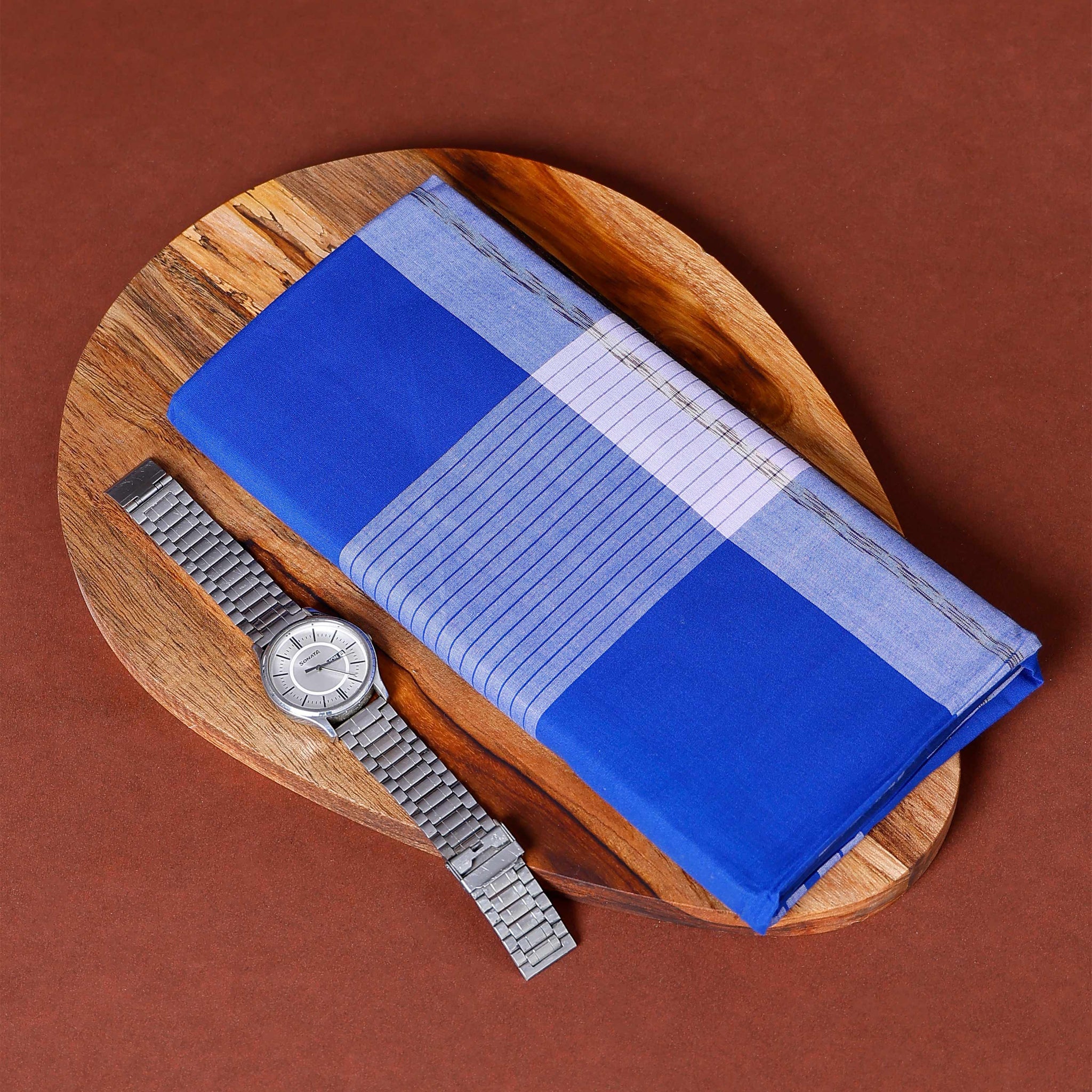 Sangu Brand Men's Premium Cotton Stripes Lungi Stitched - Multi