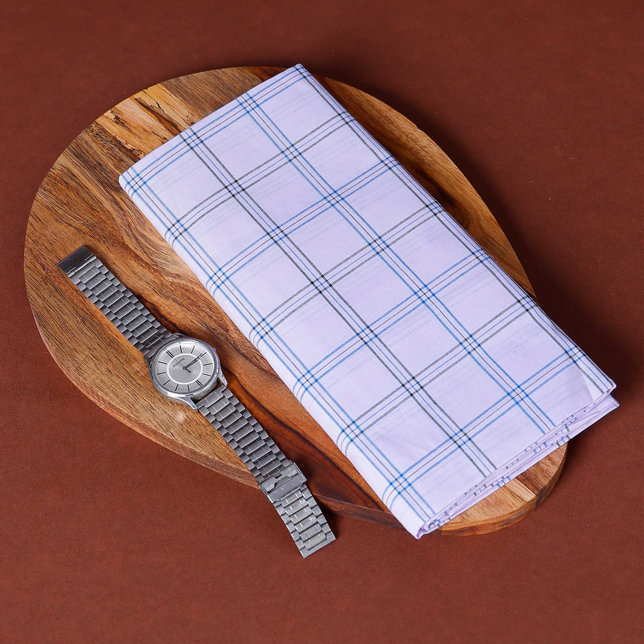 999 Brand Men's Premium Cotton Checked Lungi Stitched - White