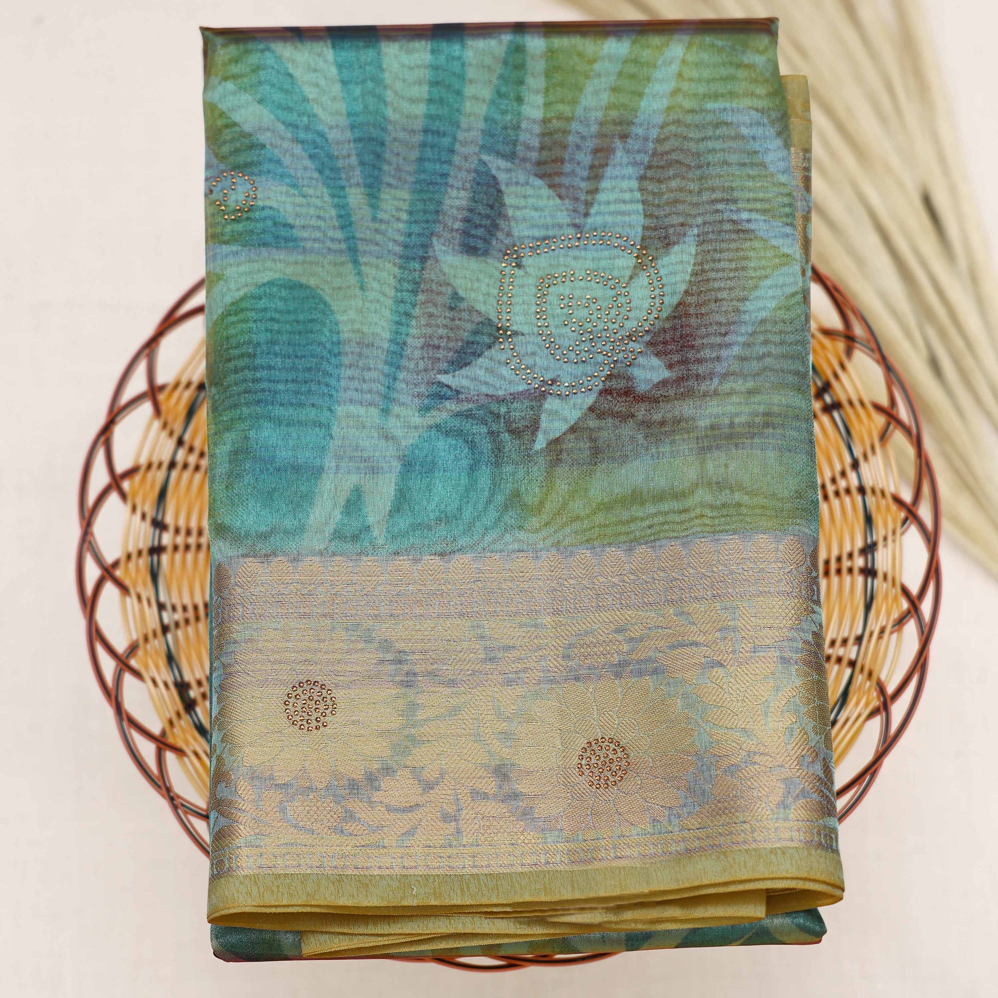 Multi Color Printed Tissue Saree