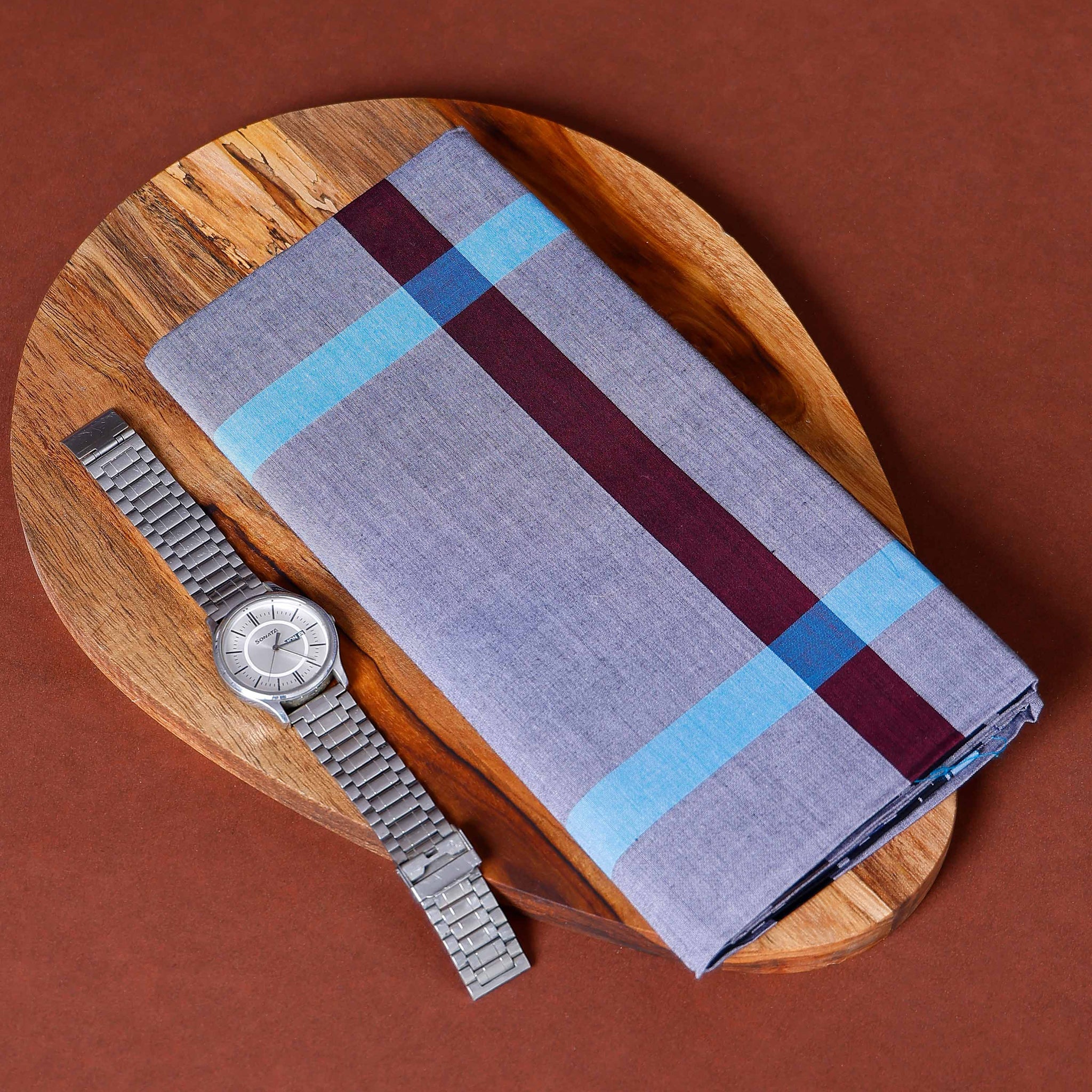 Sangu Brand Men's Premium Cotton Stripes Lungi Stitched - Multi