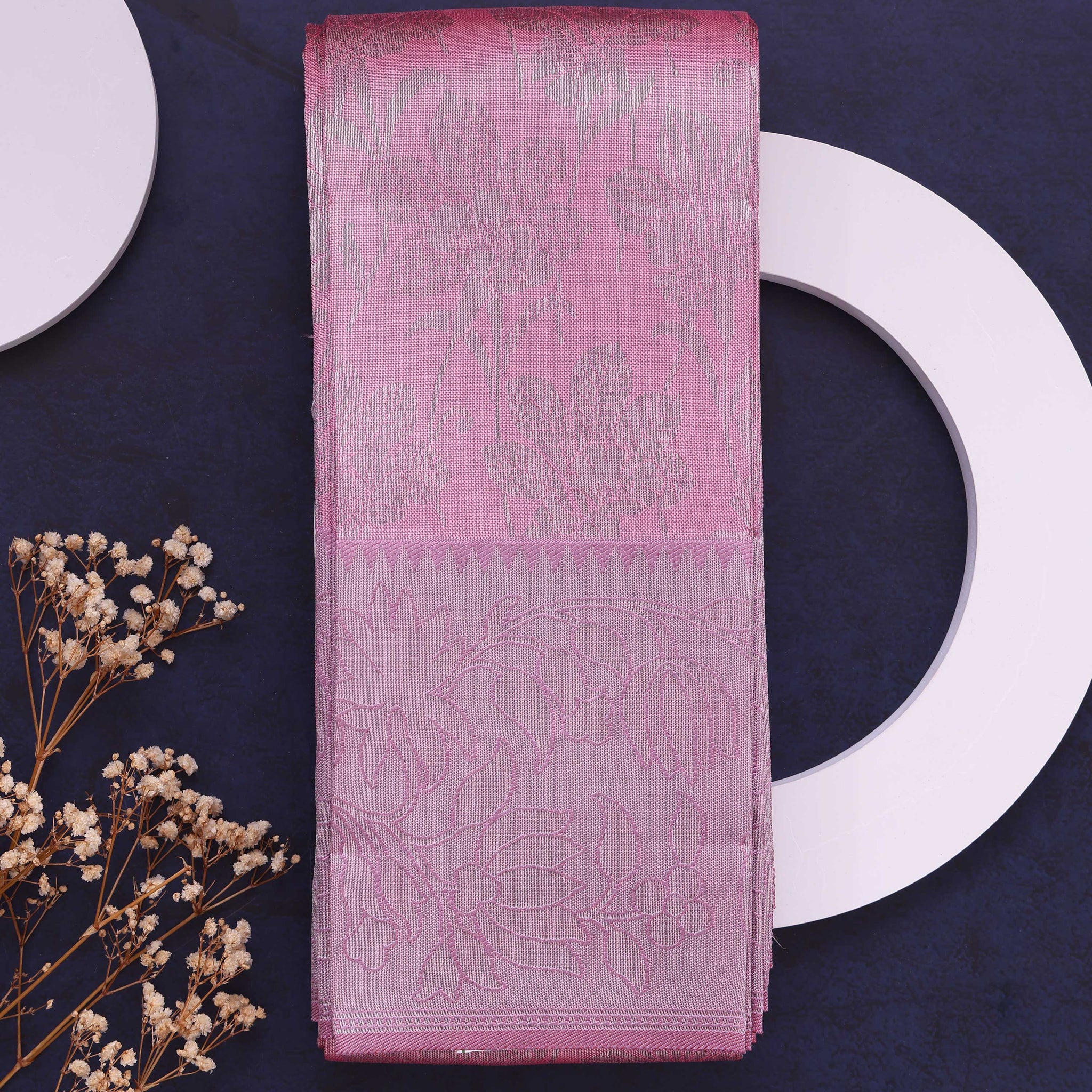 Elampillai Silk Cotton Saree with Elegant Border - Pink