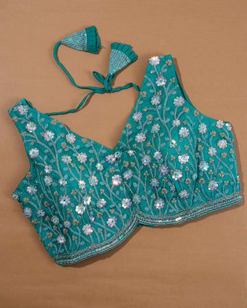 Green Colour Readymade Blouse