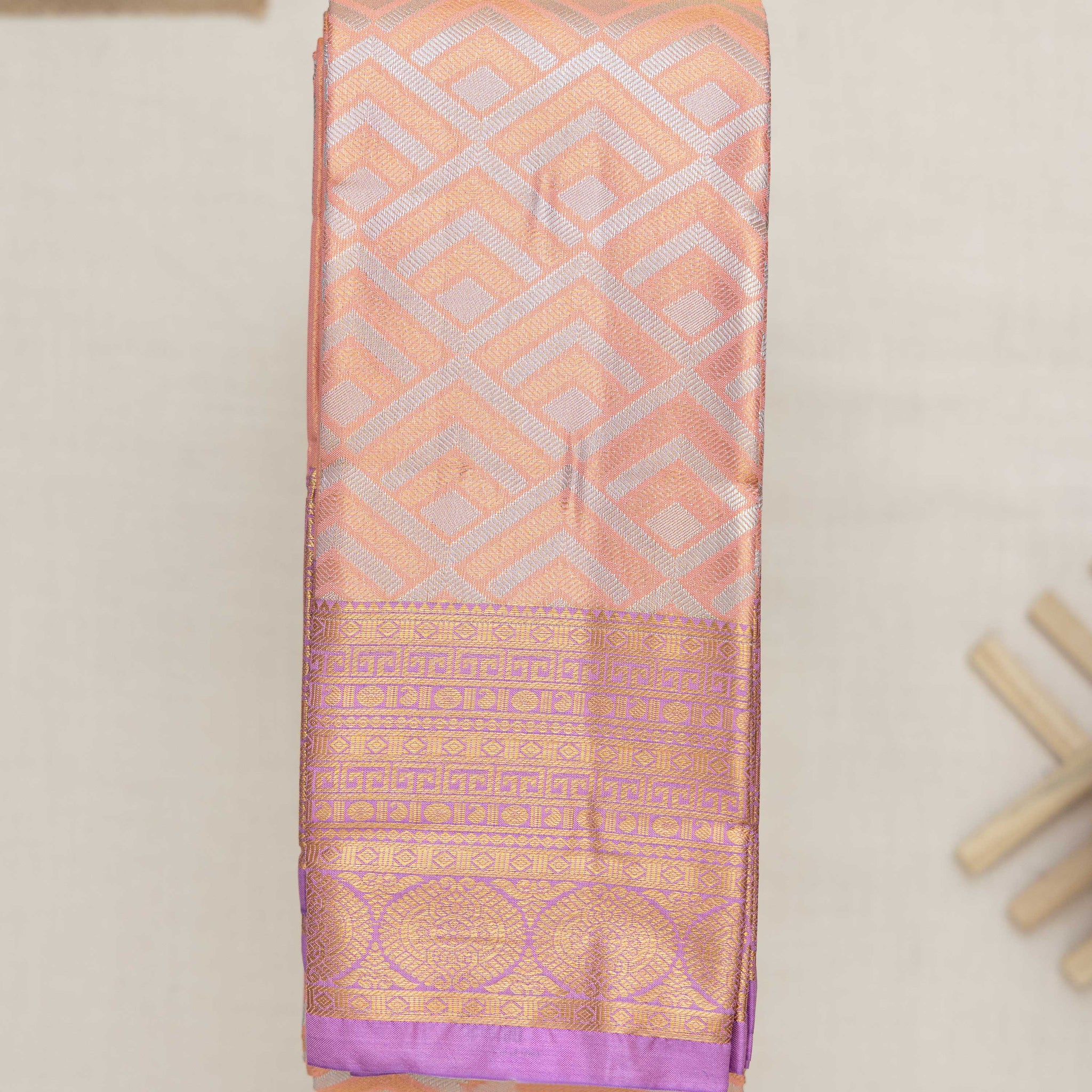Multi Printed Kanchipuram Tissue Saree