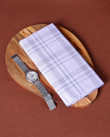 999 Brand Men's Premium Cotton Checked Lungi Stitched - White