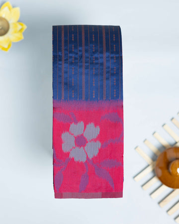Navy Blue Color Elampillai Silk Cotton Sarees