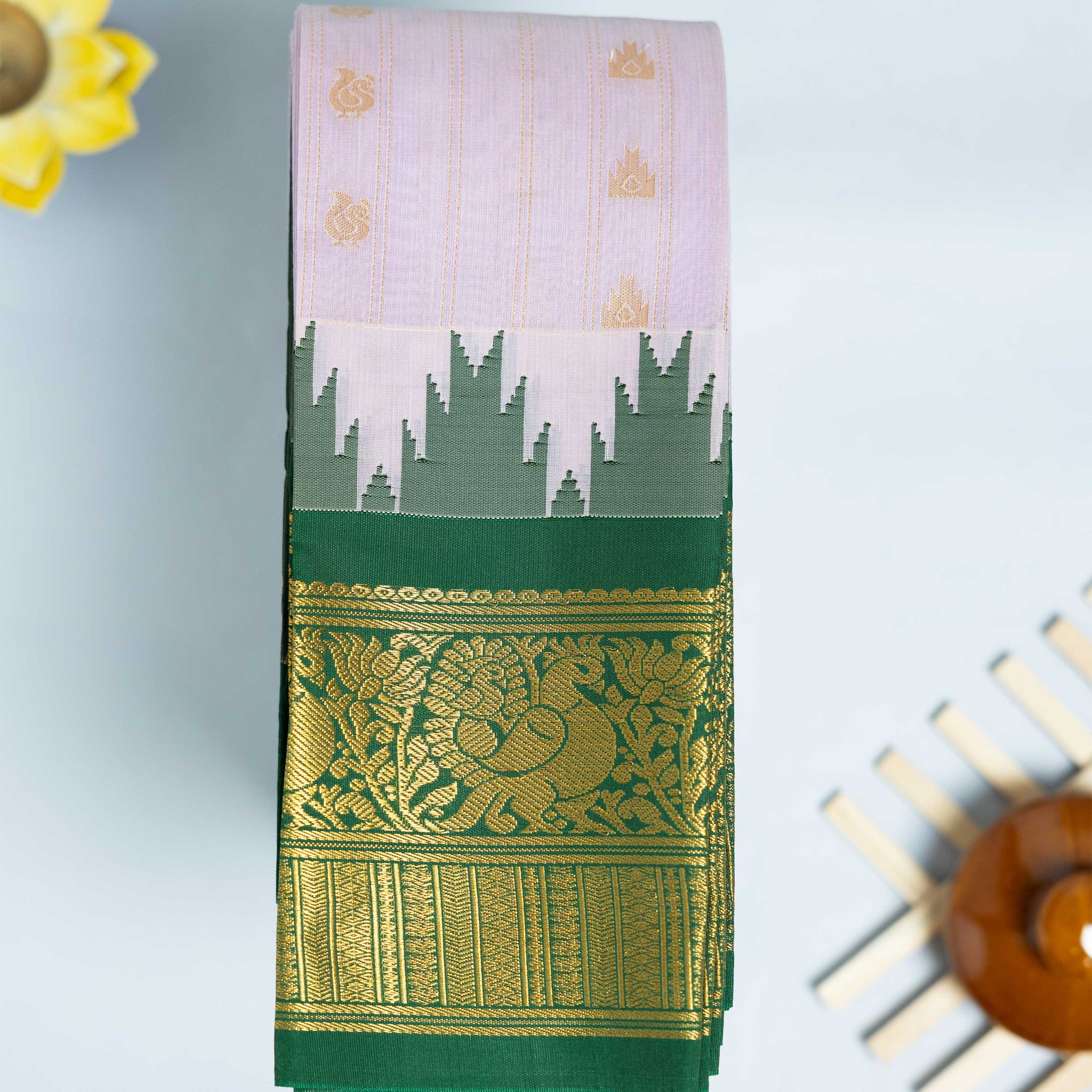 Lavender Color Elampillai Silk Cotton Sarees