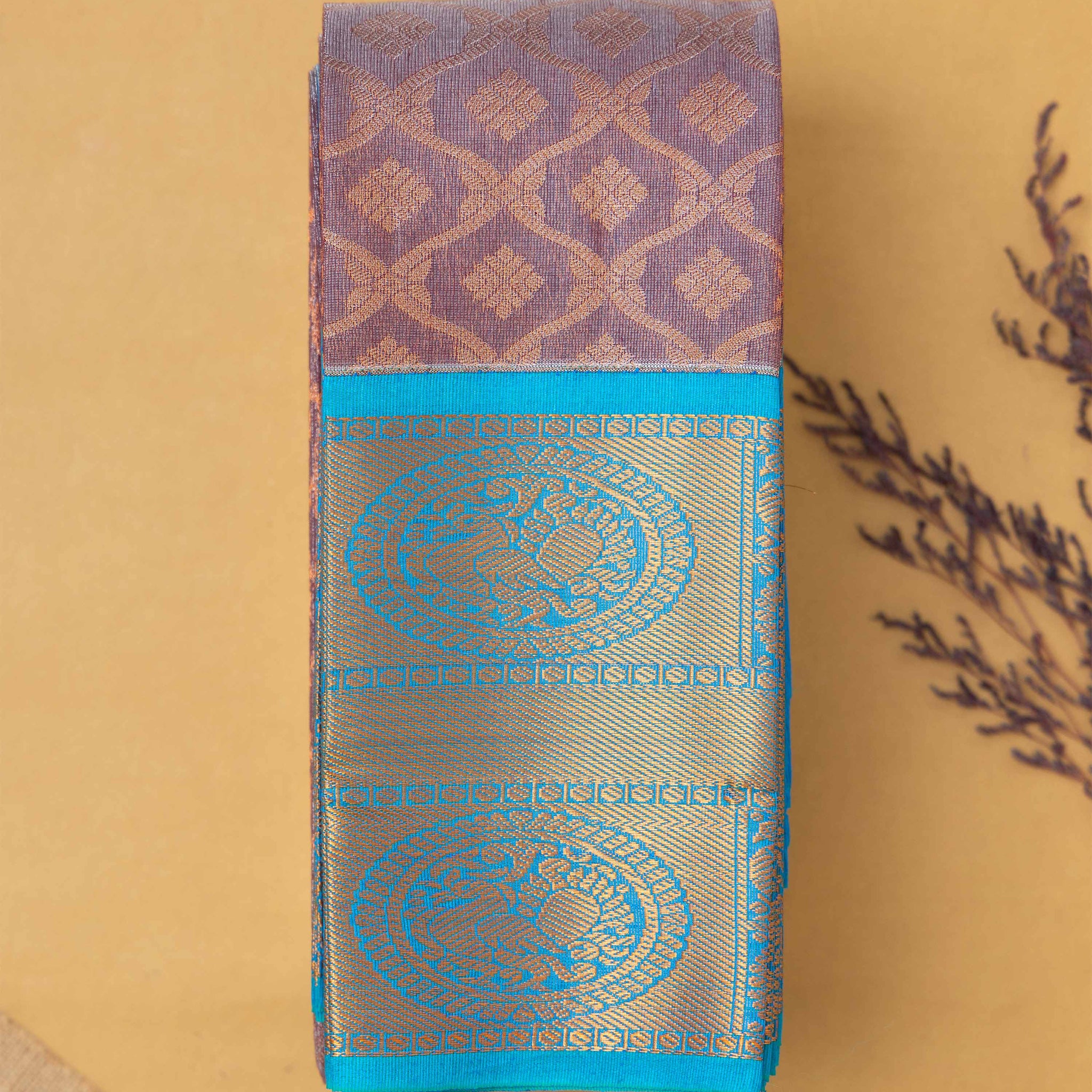 Lavender Color Silk Cotton Saree
