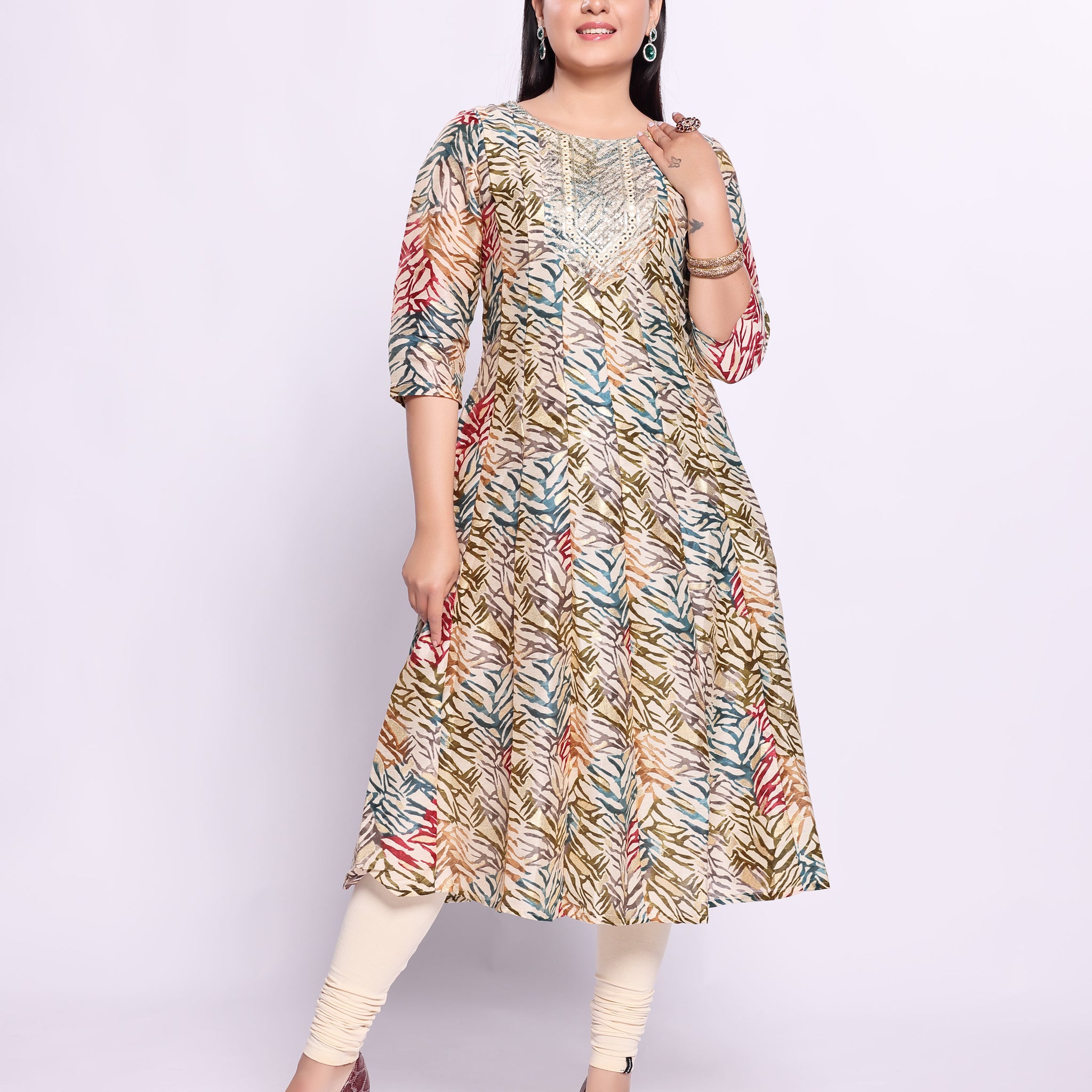 Designer Multi Embroidered Women's Kurti