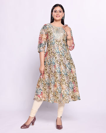 Designer Multi Embroidered Women's Kurti