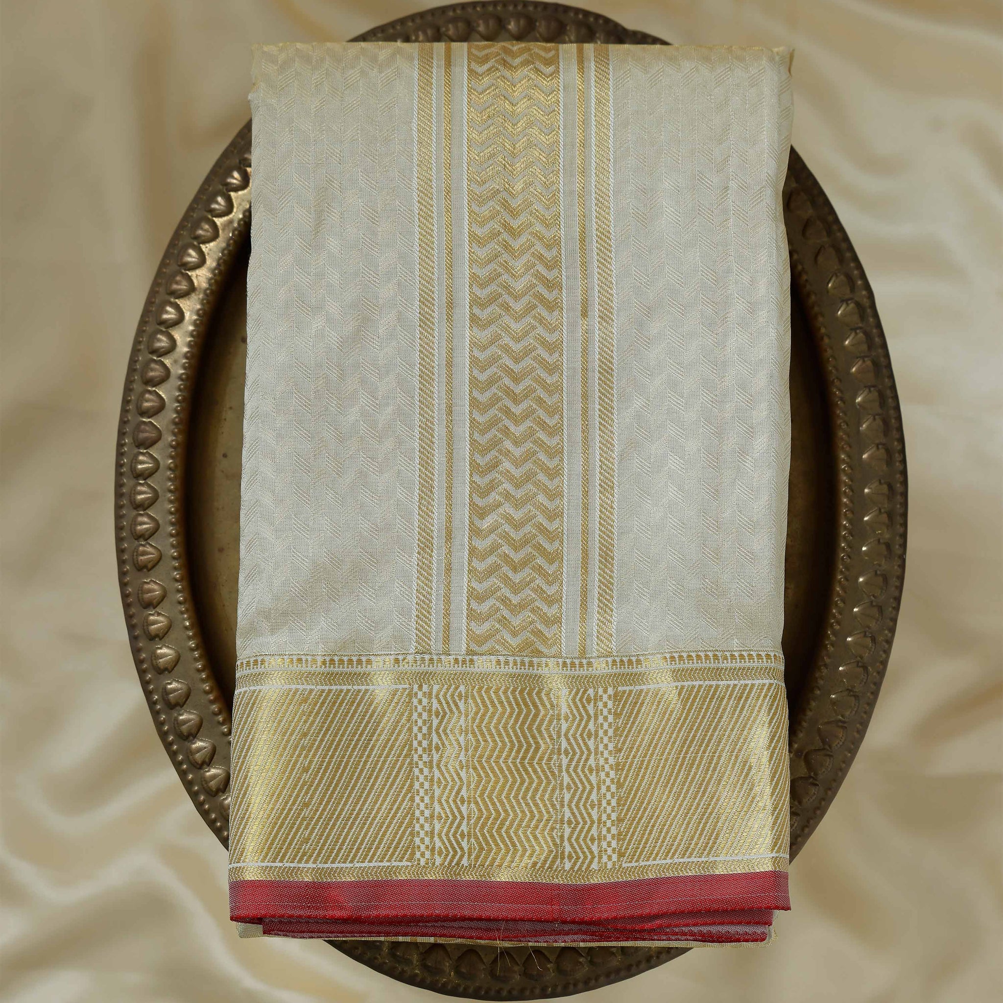 Cream Color Pure Silk Dhoti