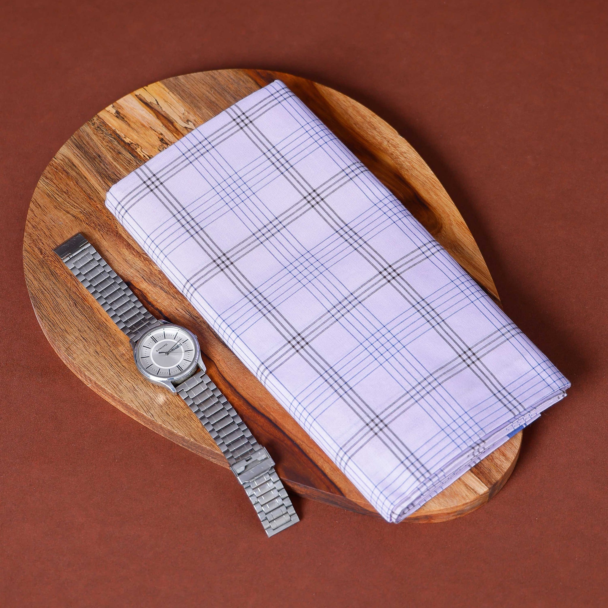Nandu Brand Men's Premium Cotton Checked Lungi Stitched - White
