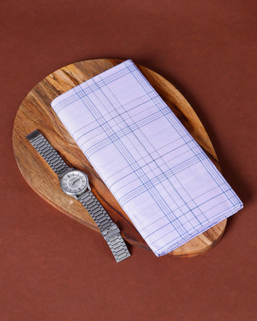 999 Brand Men's Premium Cotton Checked Lungi Stitched - White