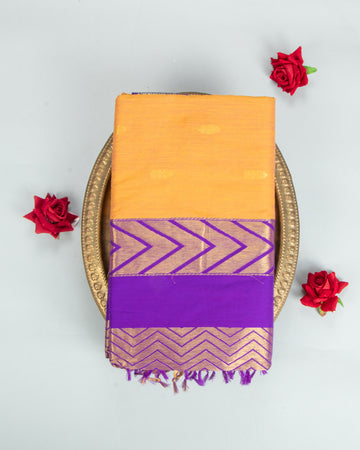 Yellow Colour Kalyani Cotton Saree