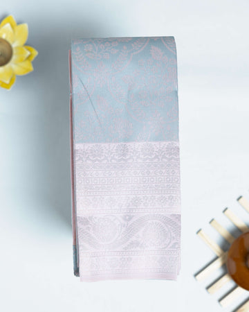 Grey Color Elampillai Silk Cotton Sarees
