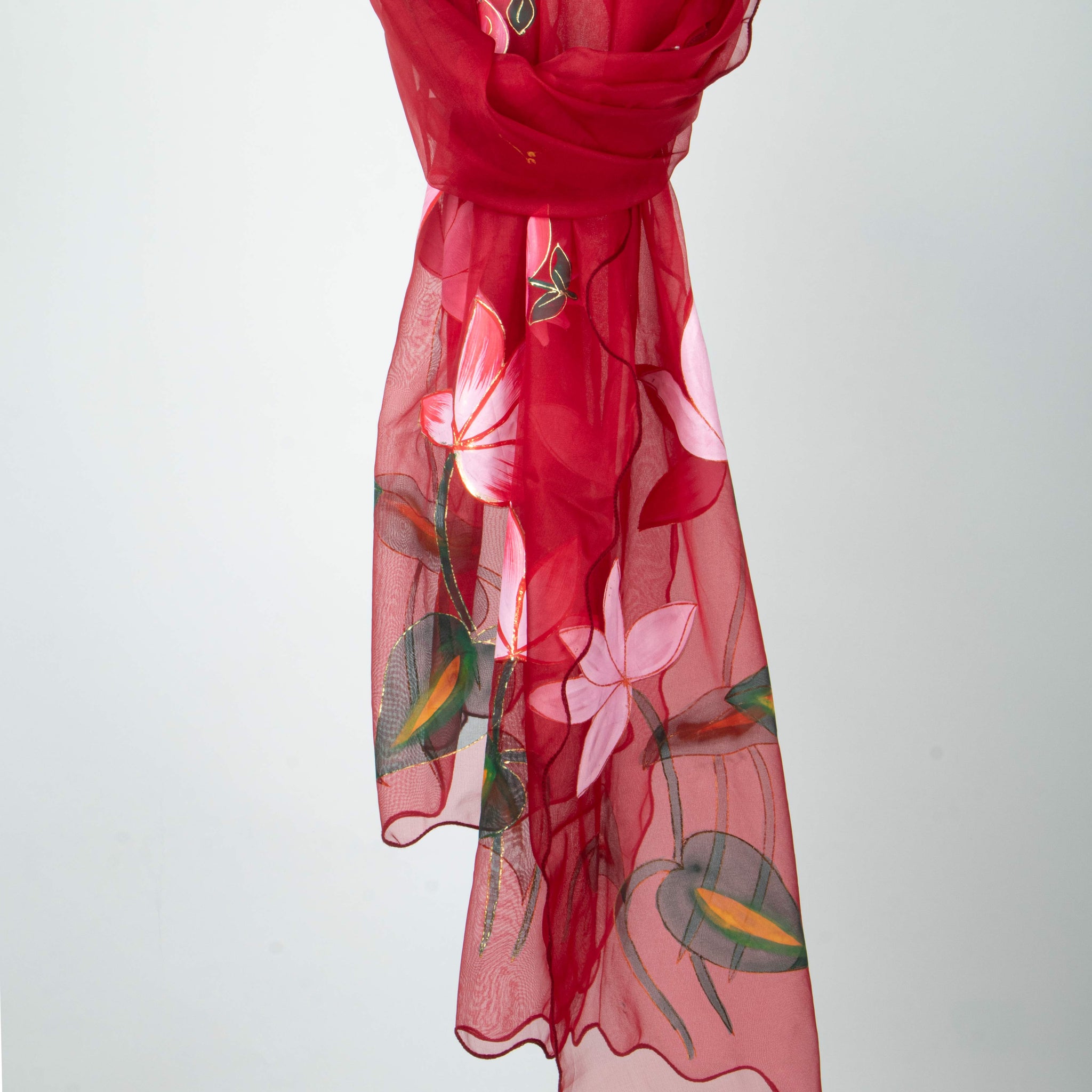 Red Colour Printed Stole